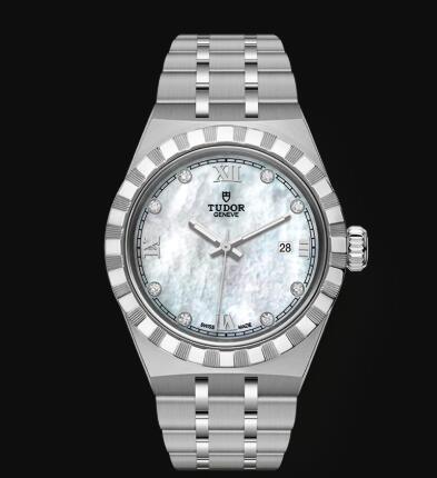 New Tudor Royal Watch Cheap Price 28 mm steel case Diamond set dial Replica watch m28300 0005