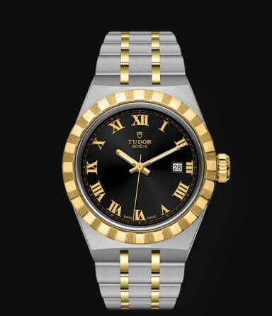 New Tudor Royal Watch Cheap Price 28 mm steel case Yellow gold bezel Replica watch m28303 0003