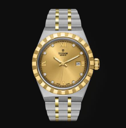 New Tudor Royal Watch Cheap Price 28 mm steel case Diamond set dial Replica watch m28303 0006