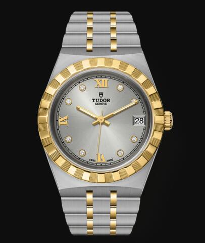 New Tudor Royal Watch Cheap Price 34 mm steel case Diamond set dial Replica watch m28403 0002