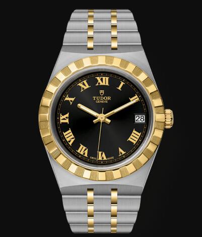 New Tudor Royal Watch Cheap Price 34 mm steel case Yellow gold bezel Replica watch m28403 0003