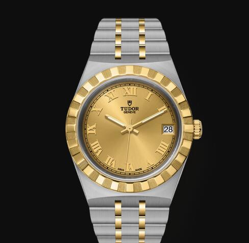 New Tudor Royal Watch Cheap Price 34 mm steel case Yellow gold bezel Replica watch m28403 0004