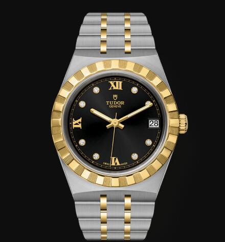 New Tudor Royal Watch Cheap Price 34 mm steel case Diamond set dial Replica watch m28403 0005