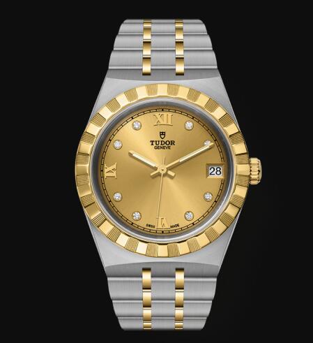 New Tudor Royal Watch Cheap Price 34 mm steel case Diamond set dial Replica watch m28403 0006