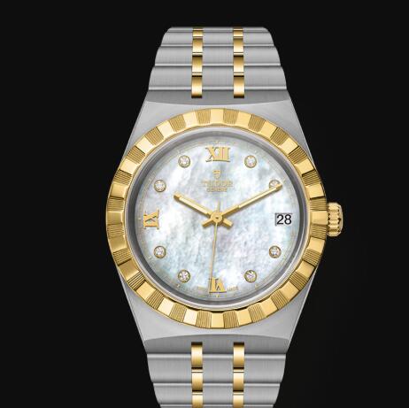 New Tudor Royal Watch Cheap Price 34 mm steel case Diamond set dial Replica watch m28403 0007