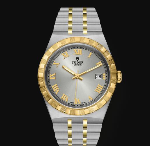 New Tudor Royal Watch Cheap Price 38 mm steel case Yellow gold bezel Replica watch m28503 0001