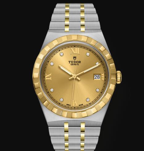 New Tudor Royal Watch Cheap Price 38 mm steel case Diamond set dial Replica watch m28503 0005