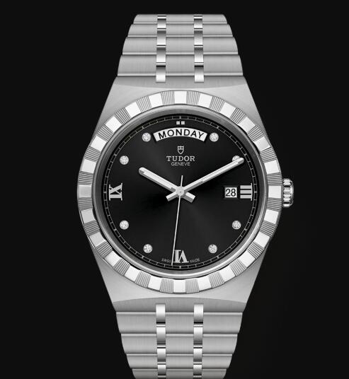 New Tudor Royal Watch Cheap Price 41 mm steel case Diamond set dial Replica watch m28600 0004