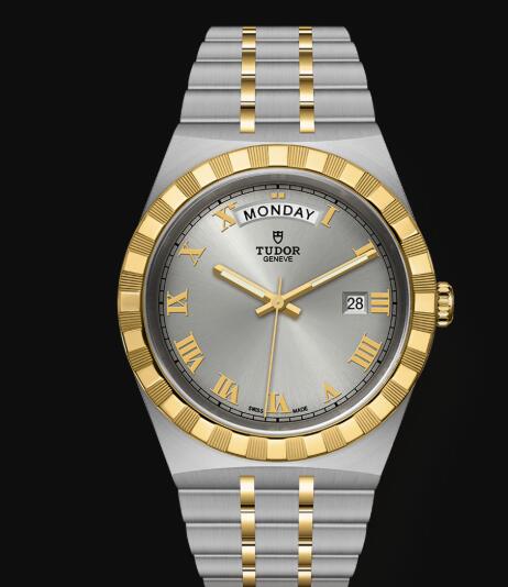 New Tudor Royal Watch Cheap Price 41 mm steel case Yellow gold bezel Replica watch m28603 0001