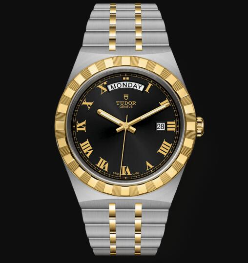 New Tudor Royal Watch Cheap Price 41 mm steel case Yellow gold bezel Replica watch m28603 0003