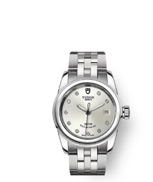 Cheap Tudor Glamour Date Review Replica Watch 26 mm steel case Diamond set dial m51000 0002