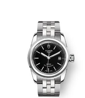 Cheap Tudor Glamour Date Review Replica Watch 26 mm steel case Black dial m51000 0009