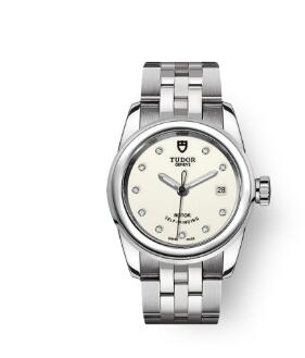 Cheap Tudor Glamour Date Review Replica Watch 26 mm steel case Diamond set dial m51000 0028