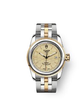 Cheap Tudor Glamour Date Review Replica Watch 26 mm steel case Steel and yellow gold bezel m51003 0006