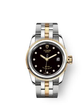 Cheap Tudor Glamour Date Review Replica Watch 26 mm steel case Diamond set dial m51003 0007