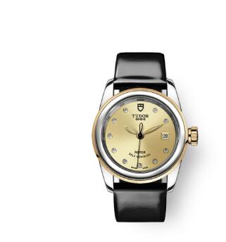 Cheap Tudor Glamour Date Review Replica Watch 26 mm steel case Diamond set dial m51003 0019