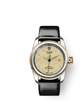 Cheap Tudor Glamour Date Review Replica Watch 26 mm steel case Diamond set dial m51003 0021