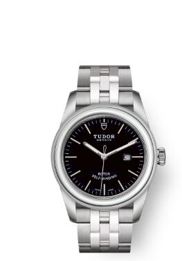 Cheap Tudor Glamour Date Review Replica Watch 31 mm steel case Black dial m53000 0002