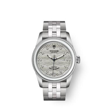 Cheap Tudor Glamour Date Review Replica Watch 31 mm steel case Diamond set dial m53000 0009