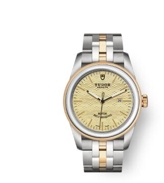 Cheap Tudor Glamour Date Review Replica Watch 31 mm steel case Steel and yellow gold bezel m53003 0003