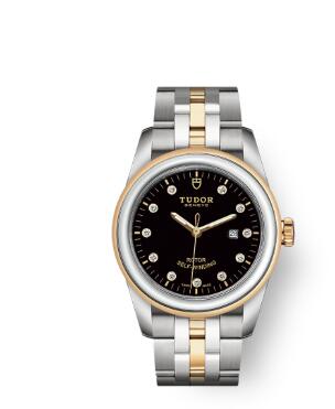 Cheap Tudor Glamour Date Review Replica Watch 31 mm steel case Diamond set dial m53003 0008