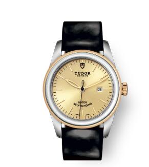 Cheap Tudor Glamour Date Review Replica Watch 31 mm steel case Steel and yellow gold bezel m53003 0047