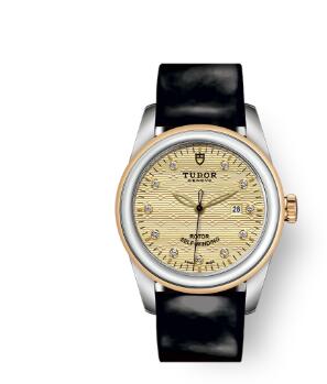 Cheap Tudor Glamour Date Review Replica Watch 31 mm steel case Diamond set dial m53003 0052