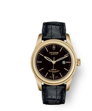 Cheap Tudor Glamour Date Review Replica Watch 31 mm yellow gold case Yellow gold bezel m53008 0012