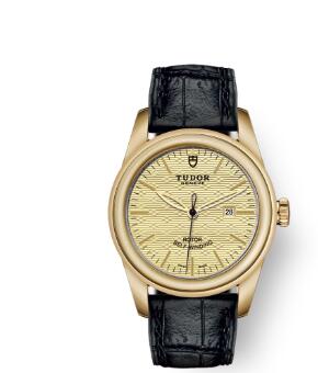 Cheap Tudor Glamour Date Review Replica Watch 31 mm yellow gold case Yellow gold bezel m53008 0013