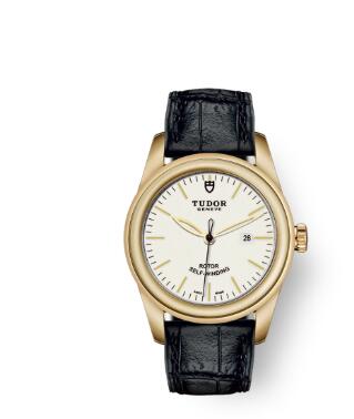 Cheap Tudor Glamour Date Review Replica Watch 31 mm yellow gold case Yellow gold bezel m53008 0019