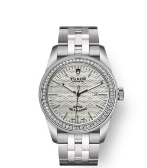 Cheap Tudor Glamour Date Review Replica Watch 31 mm steel case Diamond set bezel m53020 0001