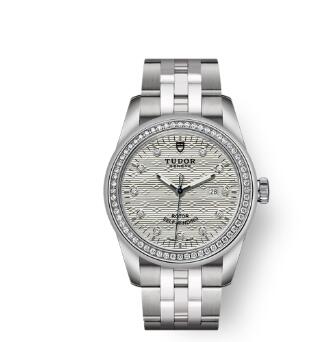 Cheap Tudor Glamour Date Review Replica Watch 31 mm steel case Diamond set dial m53020 0002