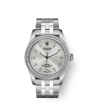 Cheap Tudor Glamour Date Review Replica Watch 31 mm steel case Diamond set dial m53020 0003