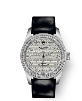 Cheap Tudor Glamour Date Review Replica Watch 31 mm steel case Diamond set dial m53020 0055