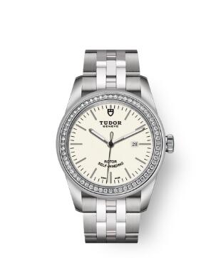 Cheap Tudor Glamour Date Review Replica Watch 31 mm steel case Diamond set bezel m53020 0073