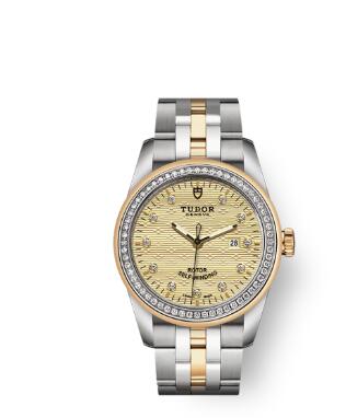 Cheap Tudor Glamour Date Review Replica Watch 31 mm steel case Diamond set dial m53023 0023