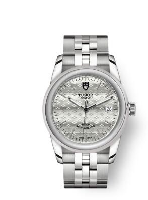 Cheap Tudor Glamour Date Review Replica Watch 36 mm steel case Silver dial m55000 0003