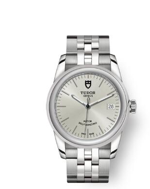 Cheap Tudor Glamour Date Review Replica Watch 36 mm steel case Silver dial m55000 0005