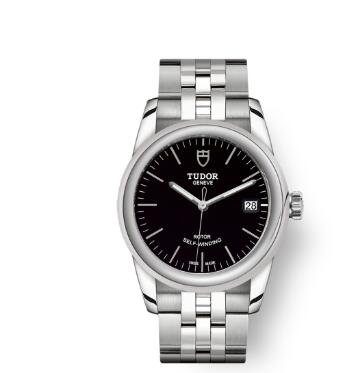 Cheap Tudor Glamour Date Review Replica Watch 36 mm steel case Black dial m55000 0007