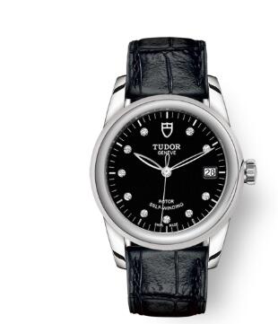 Cheap Tudor Glamour Date Review Replica Watch 36 mm steel case Diamond set dial m55000 0013