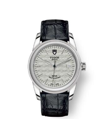 Cheap Tudor Glamour Date Review Replica Watch 36 mm steel case Silver dial m55000 0050