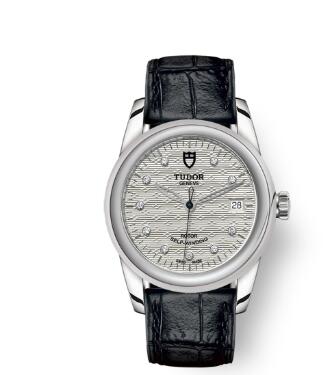 Cheap Tudor Glamour Date Review Replica Watch 36 mm steel case Diamond set dial m55000 0058