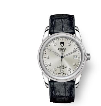 Cheap Tudor Glamour Date Review Replica Watch 36 mm steel case Diamond set dial m55000 0076