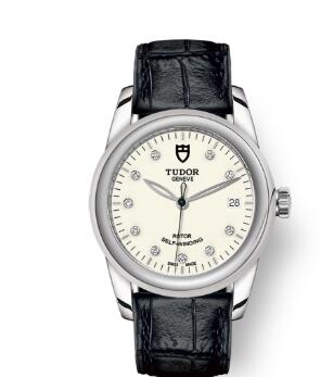 Cheap Tudor Glamour Date Review Replica Watch 36 mm steel case Diamond set dial m55000 0116