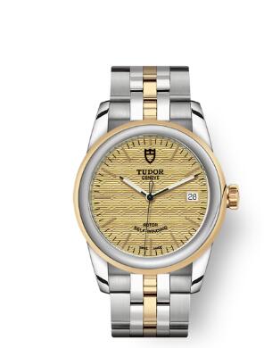 Cheap Tudor Glamour Date Review Replica Watch 36 mm steel case Steel and yellow gold bezel m55003 0003