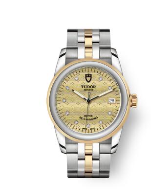 Cheap Tudor Glamour Date Review Replica Watch 36 mm steel case Diamond set dial m55003 0004