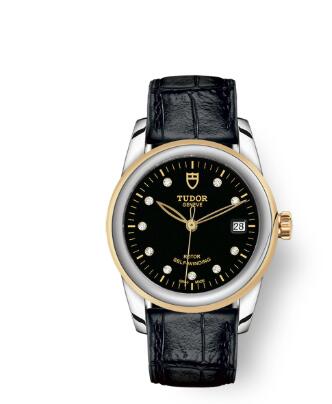 Cheap Tudor Glamour Date Review Replica Watch 36 mm steel case Diamond set dial m55003 0037