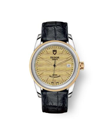 Cheap Tudor Glamour Date Review Replica Watch 36 mm steel case Steel and yellow gold bezel m55003 0060