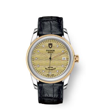 Cheap Tudor Glamour Date Review Replica Watch 36 mm steel case Diamond set dial m55003 0068