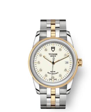 Cheap Tudor Glamour Date Review Replica Watch 36 mm steel case Diamond set dial m55003 0083